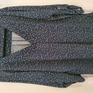 Beacon Blue and White Polka Dot Blouse
